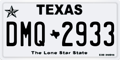 TX license plate DMQ2933