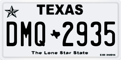TX license plate DMQ2935