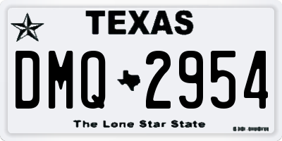 TX license plate DMQ2954