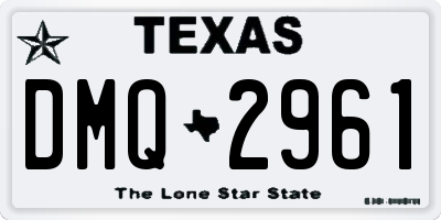 TX license plate DMQ2961