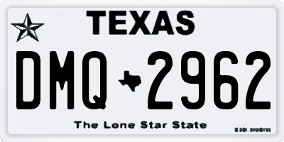 TX license plate DMQ2962