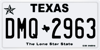 TX license plate DMQ2963