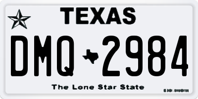 TX license plate DMQ2984
