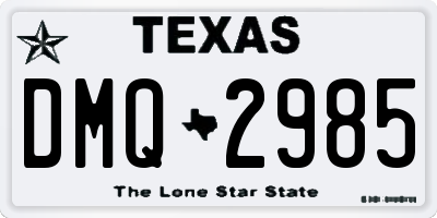 TX license plate DMQ2985