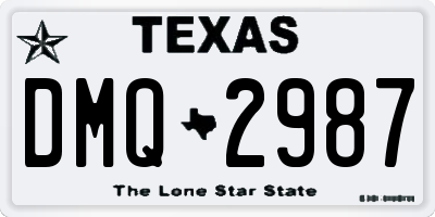 TX license plate DMQ2987