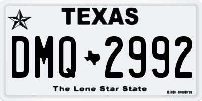 TX license plate DMQ2992