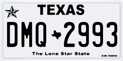 TX license plate DMQ2993