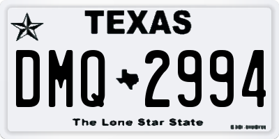 TX license plate DMQ2994