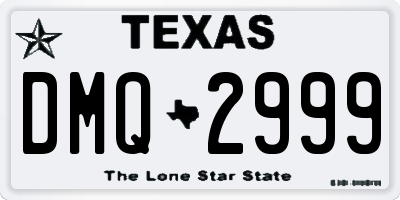 TX license plate DMQ2999
