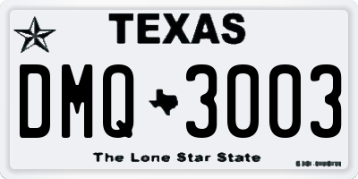 TX license plate DMQ3003