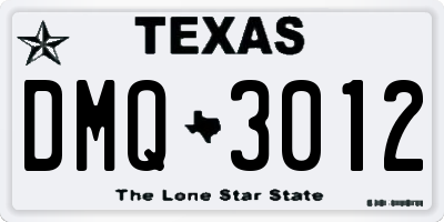 TX license plate DMQ3012