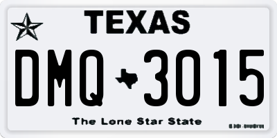 TX license plate DMQ3015
