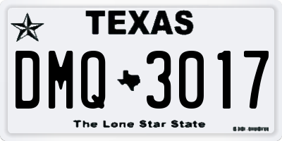 TX license plate DMQ3017