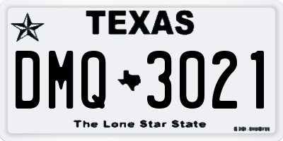 TX license plate DMQ3021