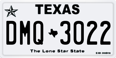 TX license plate DMQ3022