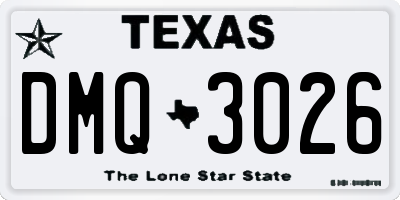 TX license plate DMQ3026