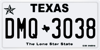 TX license plate DMQ3038