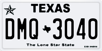 TX license plate DMQ3040
