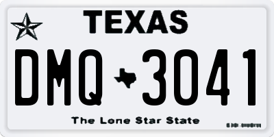 TX license plate DMQ3041