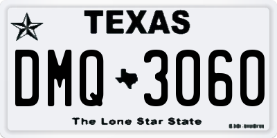 TX license plate DMQ3060
