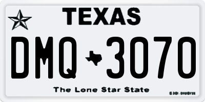 TX license plate DMQ3070