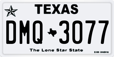 TX license plate DMQ3077