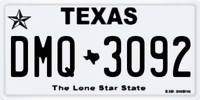 TX license plate DMQ3092