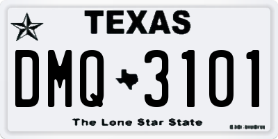 TX license plate DMQ3101