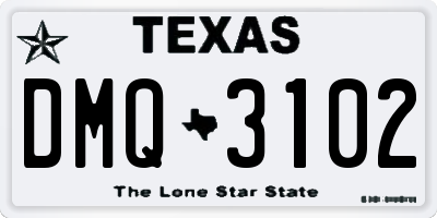 TX license plate DMQ3102