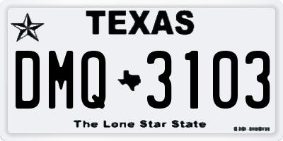 TX license plate DMQ3103