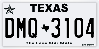 TX license plate DMQ3104