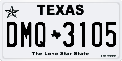 TX license plate DMQ3105