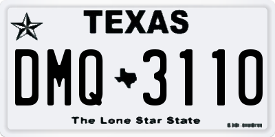 TX license plate DMQ3110