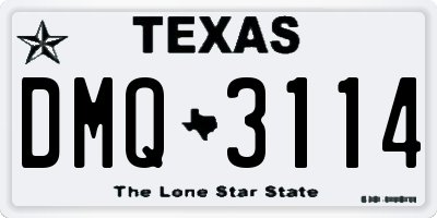 TX license plate DMQ3114
