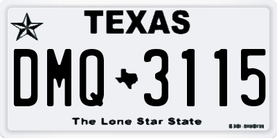 TX license plate DMQ3115