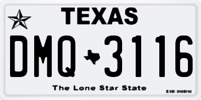 TX license plate DMQ3116