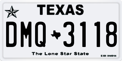 TX license plate DMQ3118