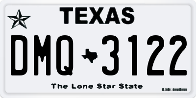 TX license plate DMQ3122