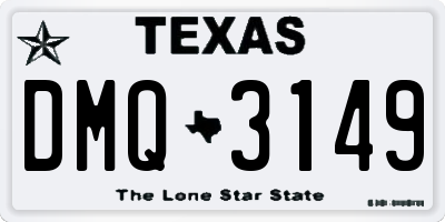 TX license plate DMQ3149