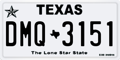 TX license plate DMQ3151