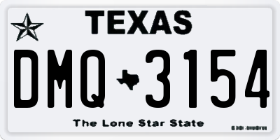 TX license plate DMQ3154