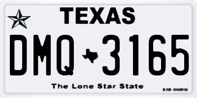 TX license plate DMQ3165