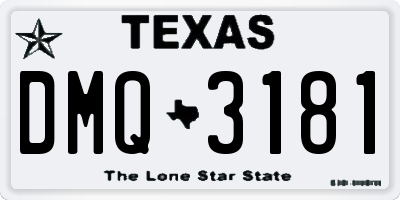 TX license plate DMQ3181