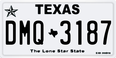 TX license plate DMQ3187