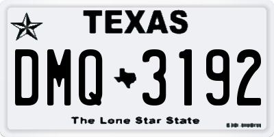 TX license plate DMQ3192