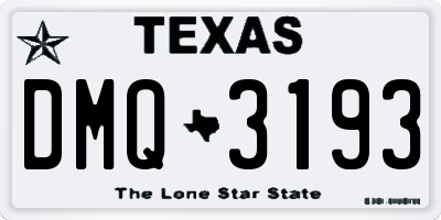 TX license plate DMQ3193