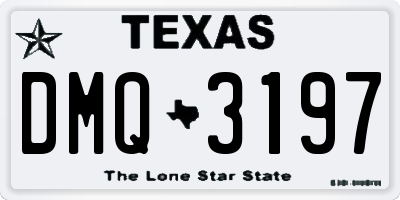 TX license plate DMQ3197