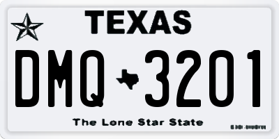 TX license plate DMQ3201