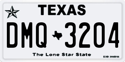 TX license plate DMQ3204