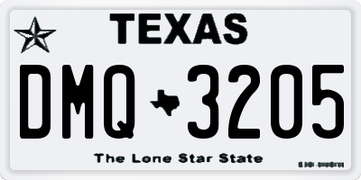TX license plate DMQ3205